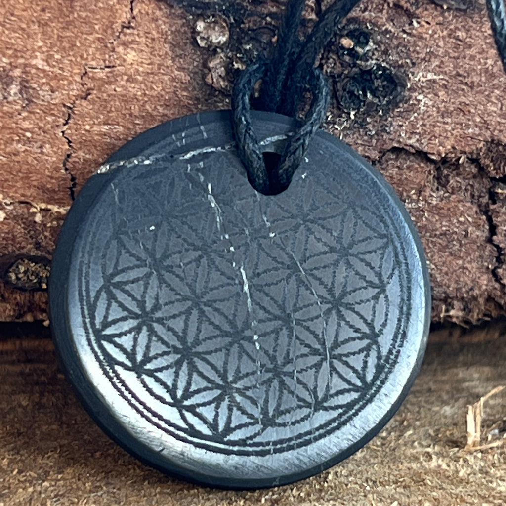 Pandantiv shungit Flower of Life, pietre semipretioase - druzy.ro 3 