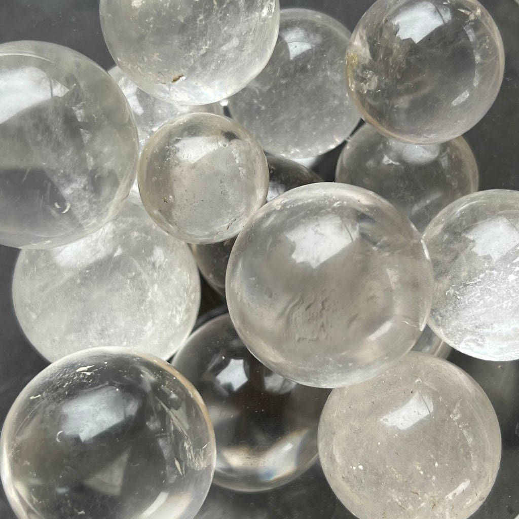 Sfera cuart incolor 2-3.5 cm, druzy.ro, cristale 3
