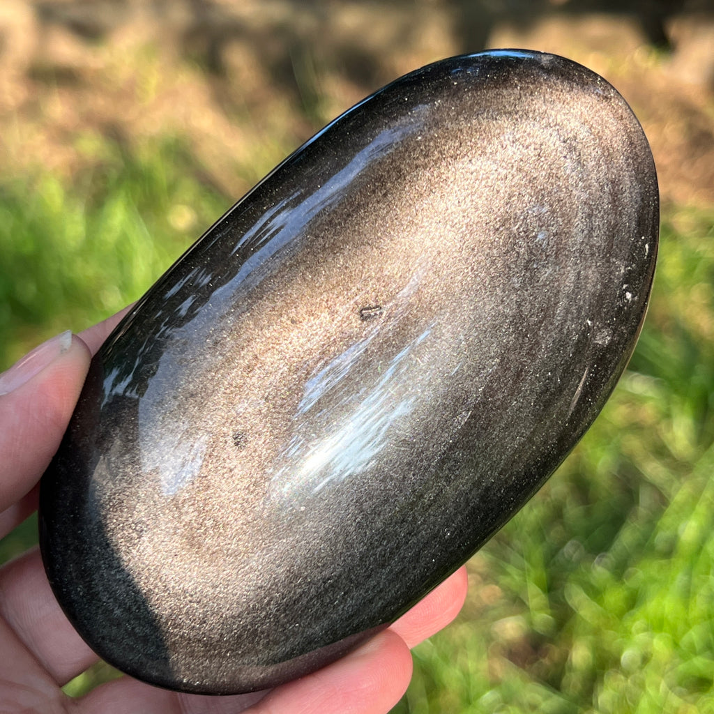 Obsidian argintiu palmstone model 16, pietre semipretioase - druzy.ro 3 