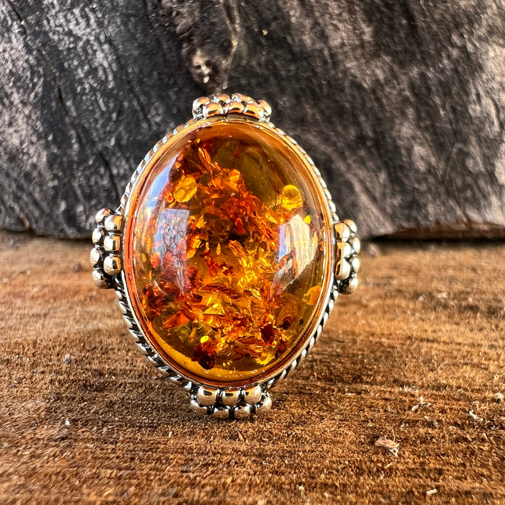 Inel argint cu chihlimbar Amber1, pietre semipretioase - druzy.ro 2 