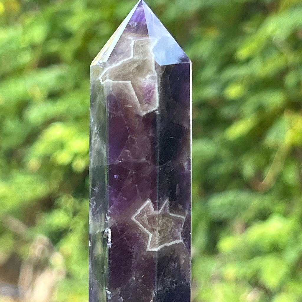 Obelisc ametist chevron model 1, druzy.ro, cristale 2