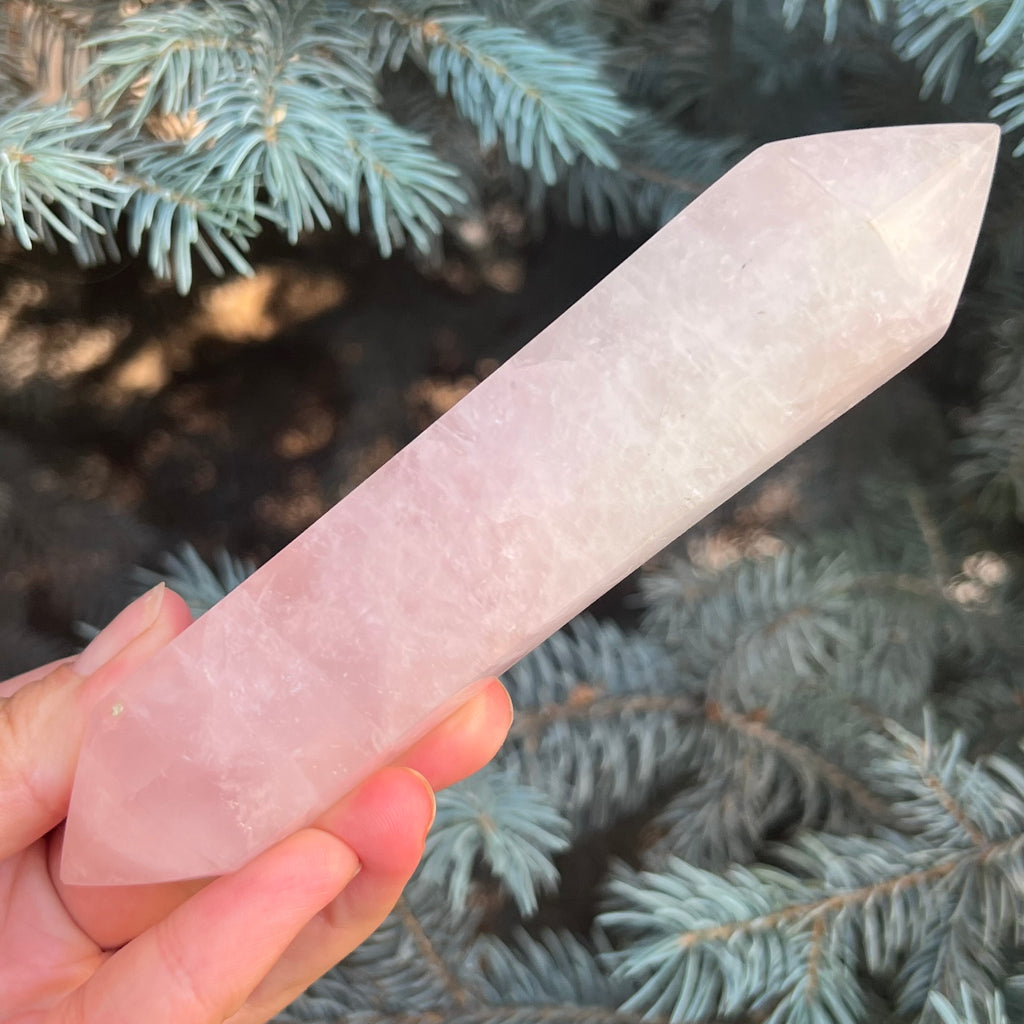 Dublu varf cuart roz model 6 din Madagascar, pietre semipretioase - druzy.ro 8