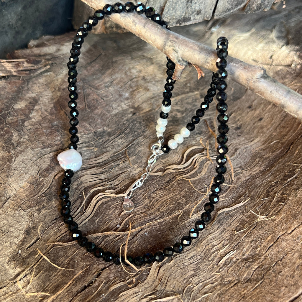 Colier spinel si perle Valora#10, pietre semipretioase - druzy.ro 1 