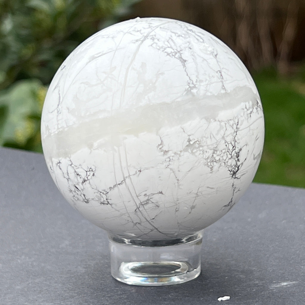 Sfera howlit alb model L4, pietre semipretioase - druzy.ro 2 
