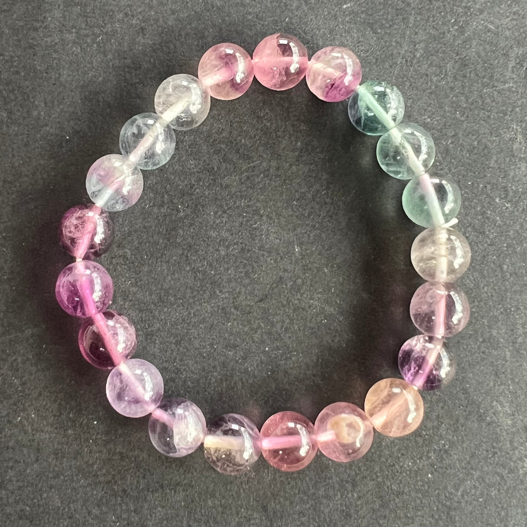 Bratara fluorit curcubeu 8 mm model 2, druzy.ro, cristale 2