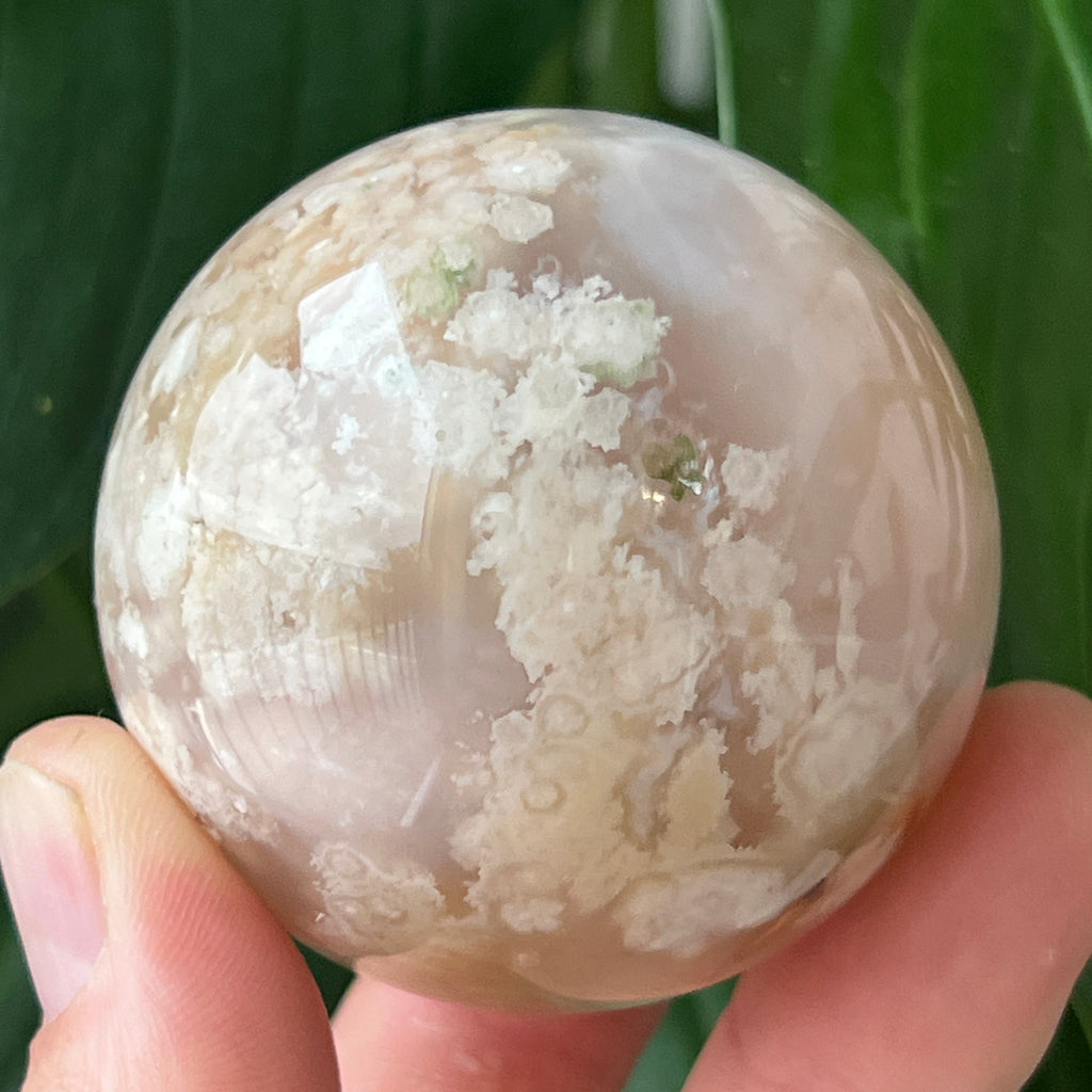 Sfera Agat coral floare din Madagascar model 5, pietre semipretioase - druzy.ro 1 