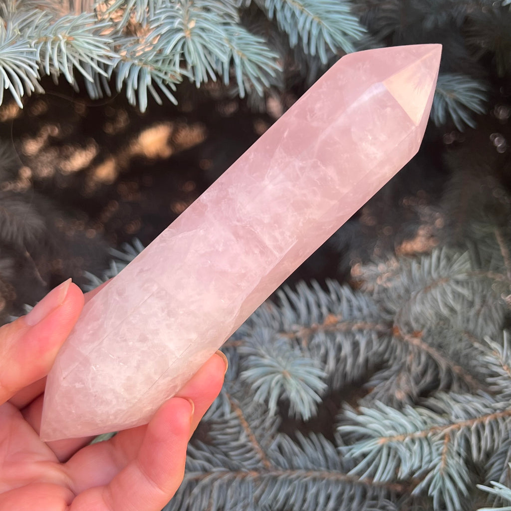 Dublu varf cuart roz model 6 din Madagascar, pietre semipretioase - druzy.ro 4