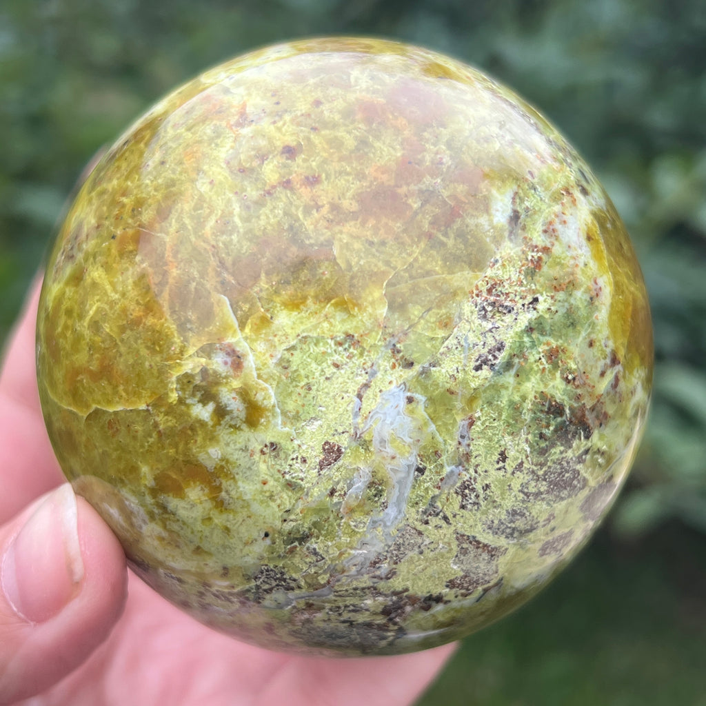 Sfera Opal verde model 2, pietre semipretioase - druzy.ro 15 