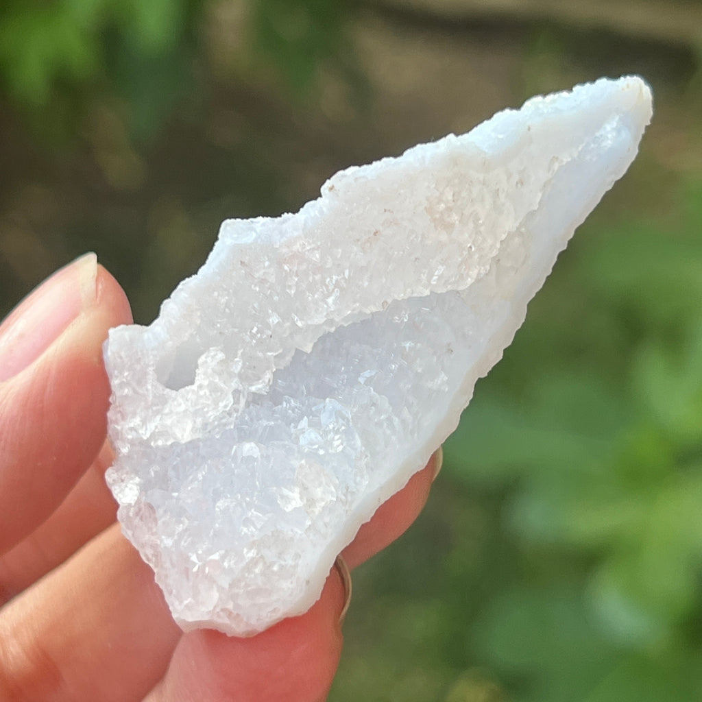 Agat albastru dantelat/ calcedonie Malawi mini m10, pietre semipretioase - druzy.ro 2 