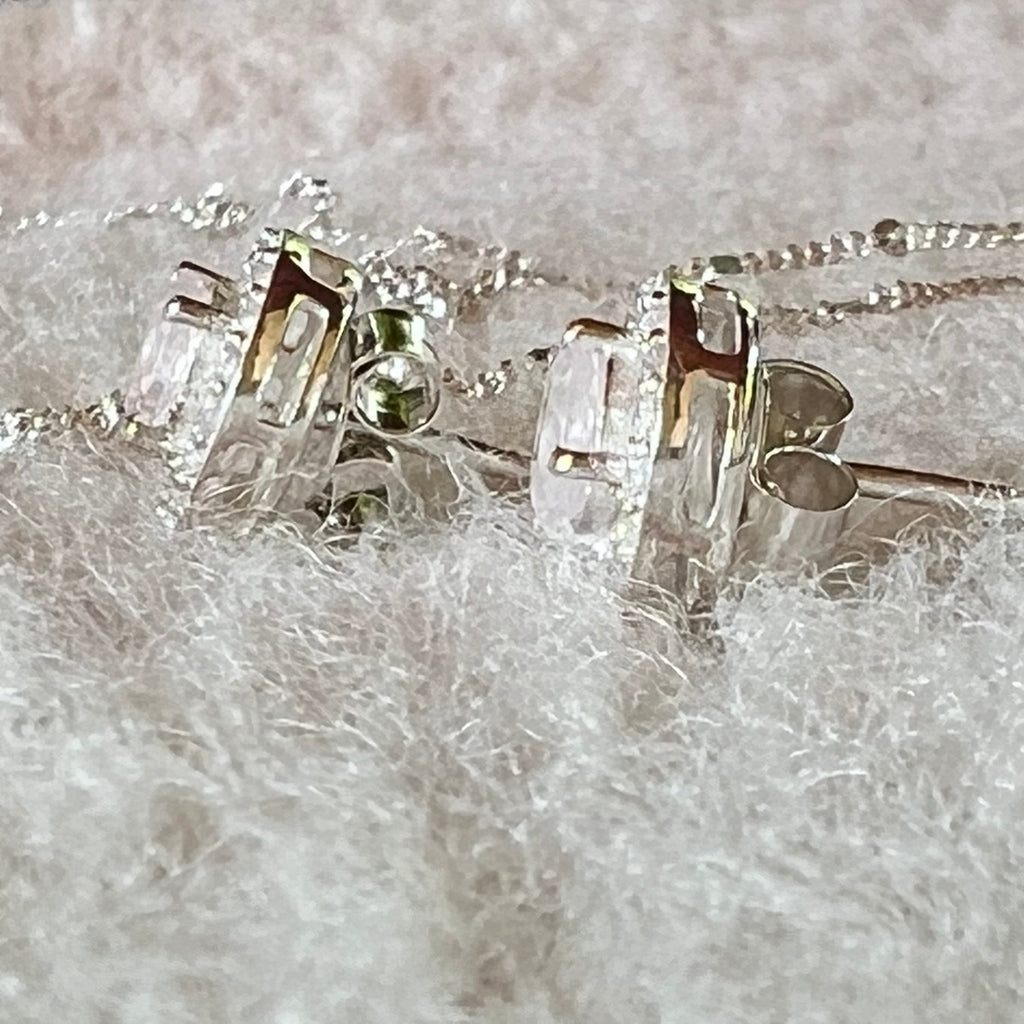 Cercei stud cuart roz, topaz din argint, druzy.ro, pietre semipretioase 4