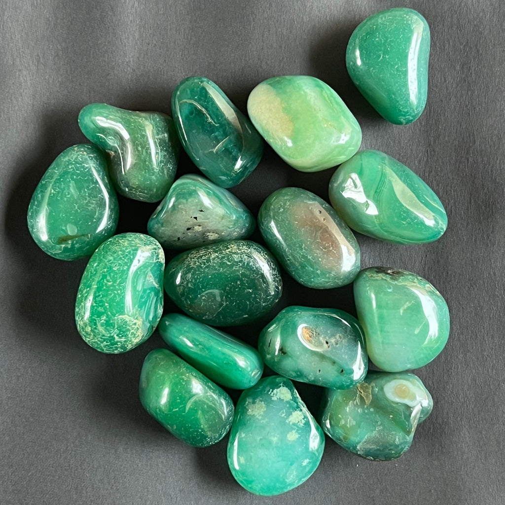 Agat verde piatra rulata, pietre semipretioase - druzy.ro 2 