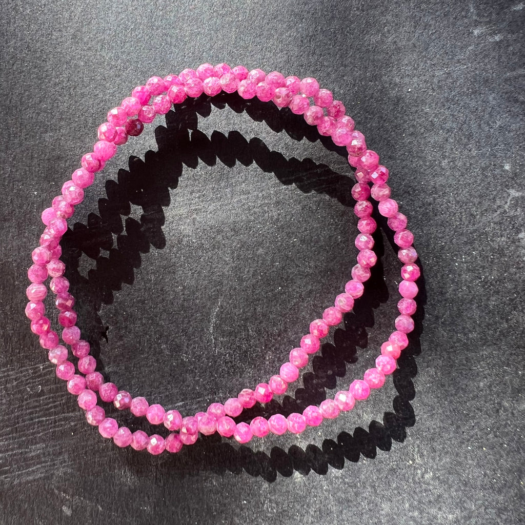 Bratara rubin fatetat 3 mm, calitate AAA, pietre semipretioase, DRUZY.RO 3