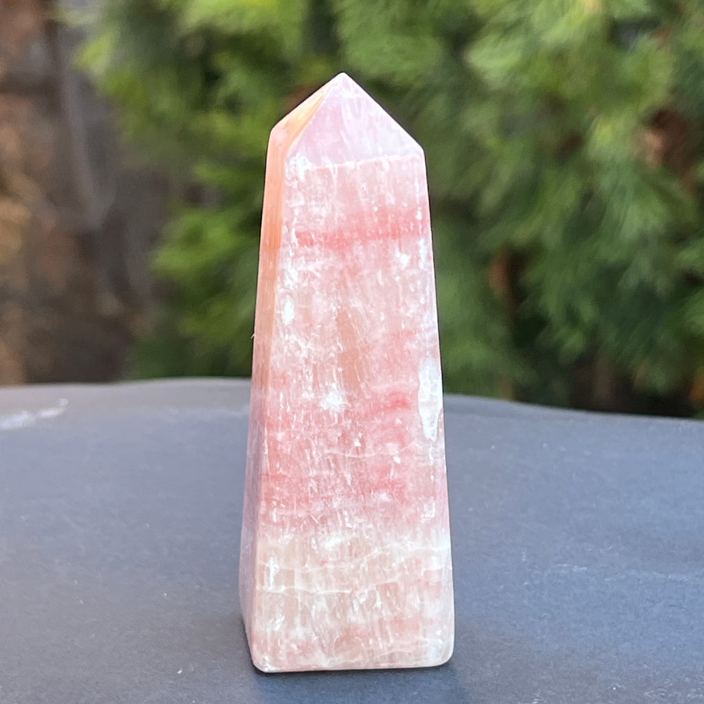 Obelisc calcit roz model 1, pietre semipretioase - druzy.ro 4 
