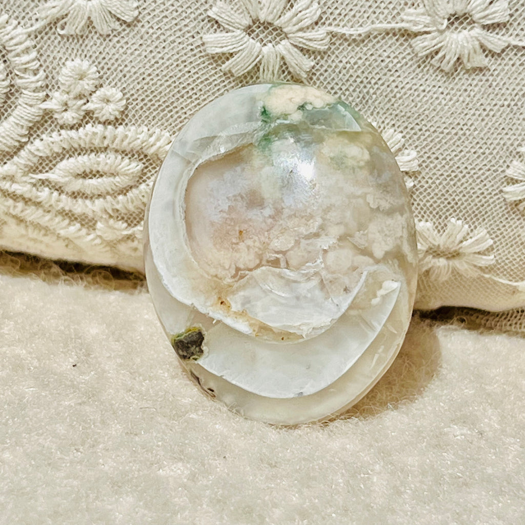 Palmstone agat coral floare albastru m14, druzy.ro, cristale 2