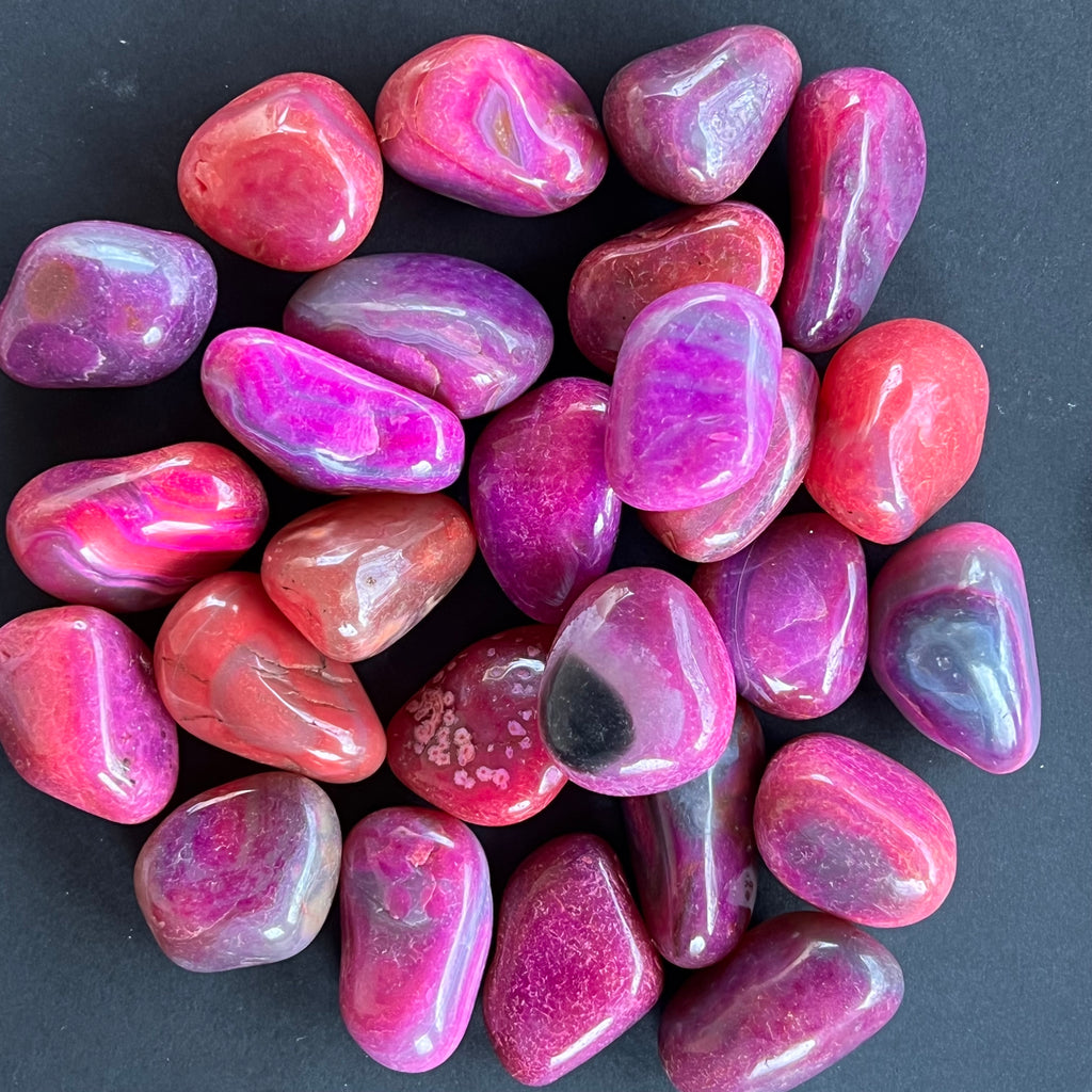 Piatra rulata, palmstone agat roz, druzy.ro, cristale 4