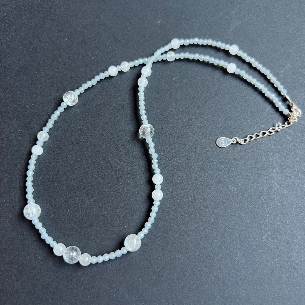 Colier angelit Celestia#71, pietre semipretioase - druzy.ro 2 