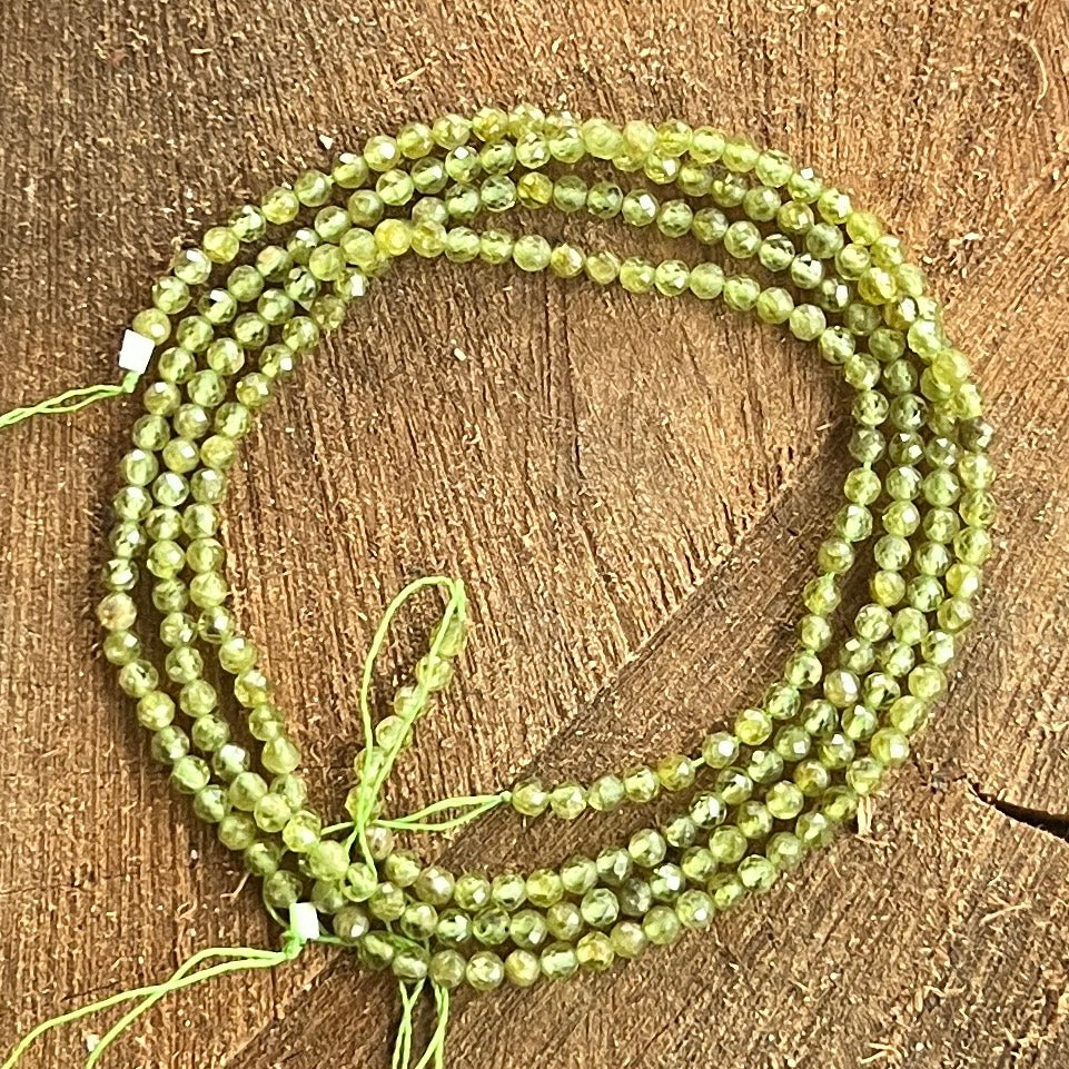 Sirag margele pietre semipretioase sfere fatetate OLIVINA, peridot, pietre semipretioase - druzy.ro 1 
