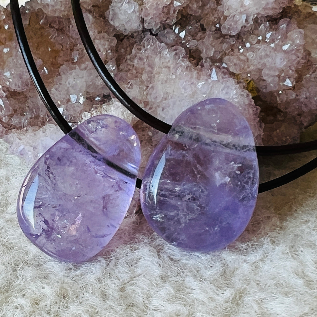 Colier pandantiv ametist DROP, pietre semipretioase - druzy.ro 1 