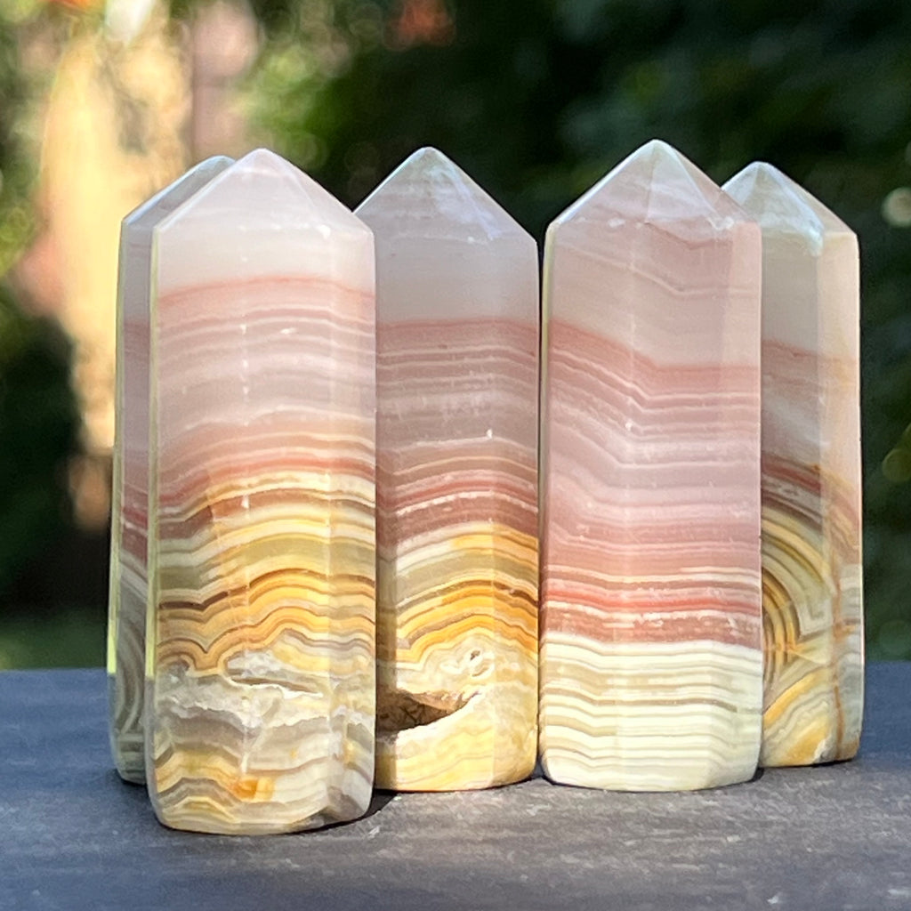 Obelisc calcit Mangano & Caraibe 5.5 -6 cm, druzy.ro, cristale 3