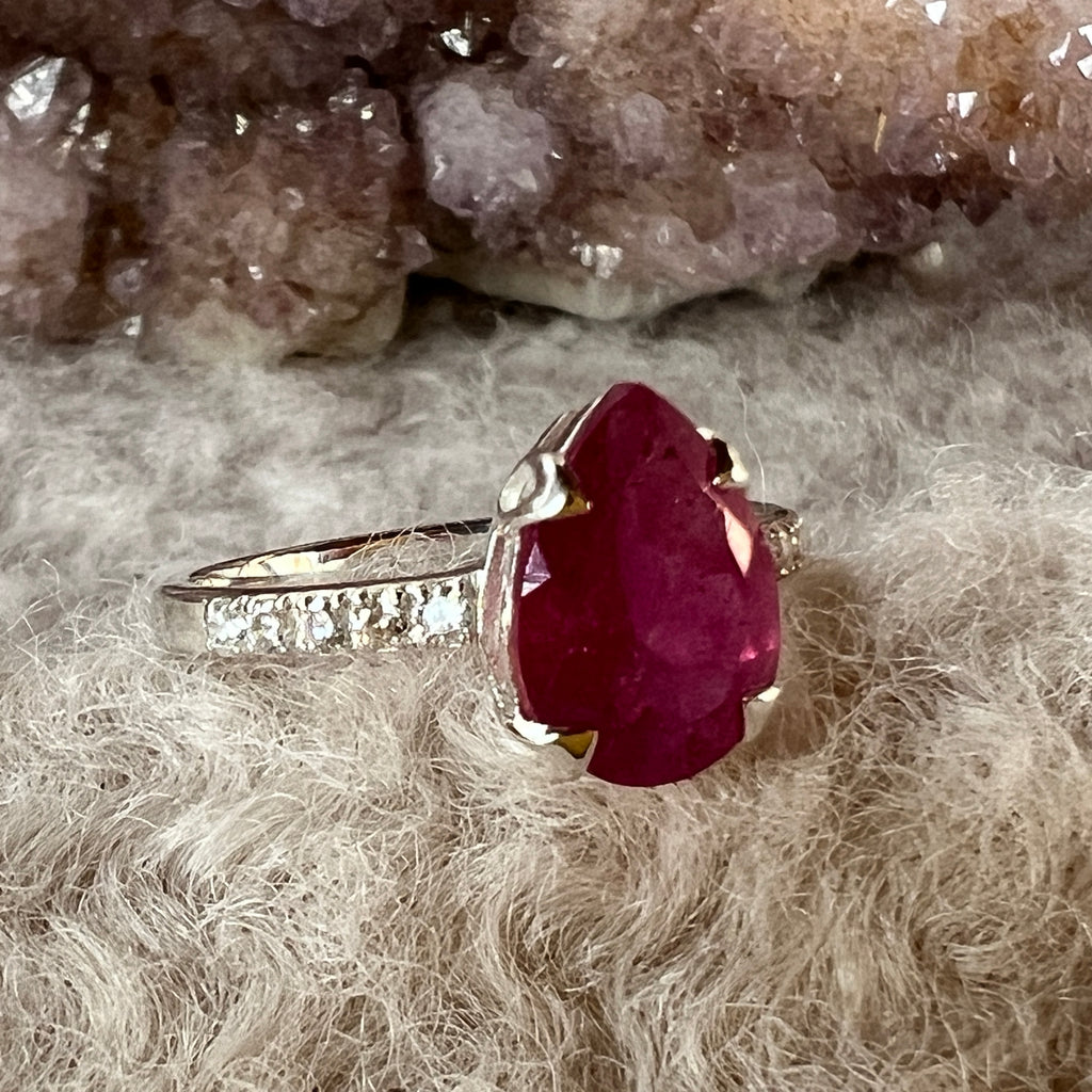 Inel rubin cu topaz din argint Pear 10 mm, pietre semipretioase - druzy.ro 5 