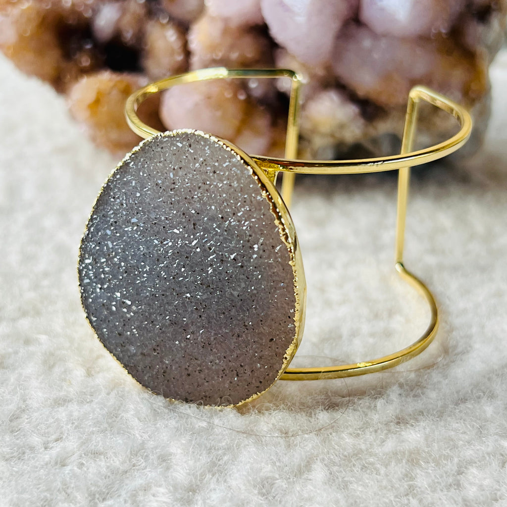 Bratara reglabila placata cu aur ametist Uruguay model 3, pietre semipretioase, DRUZY.RO 4