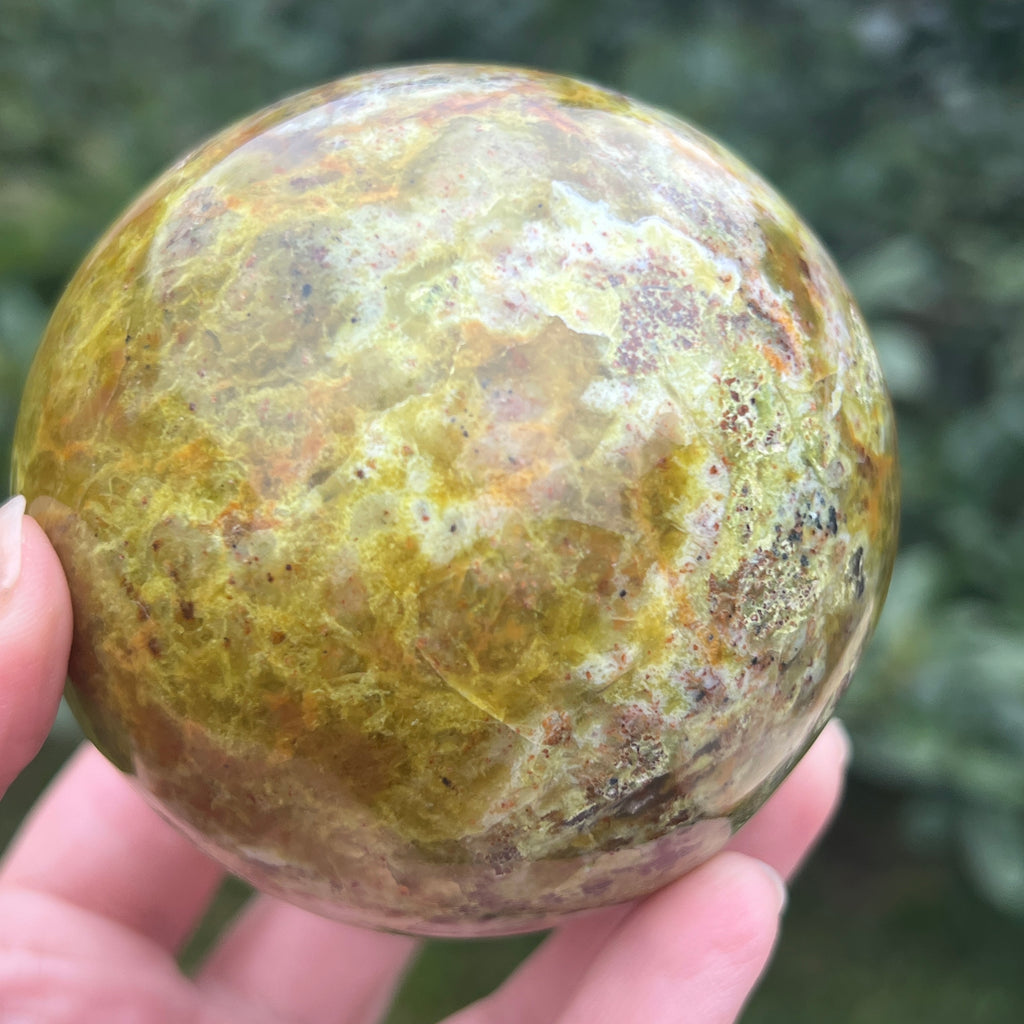 Sfera Opal verde model 2, pietre semipretioase - druzy.ro 10 