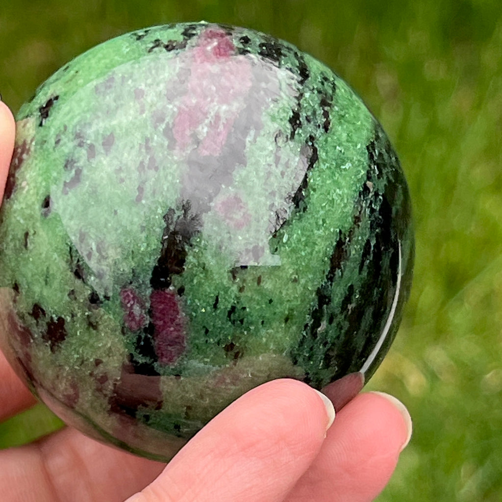Sfera rubin in zoisit model 3, pietre semipretioase - druzy.ro 7 