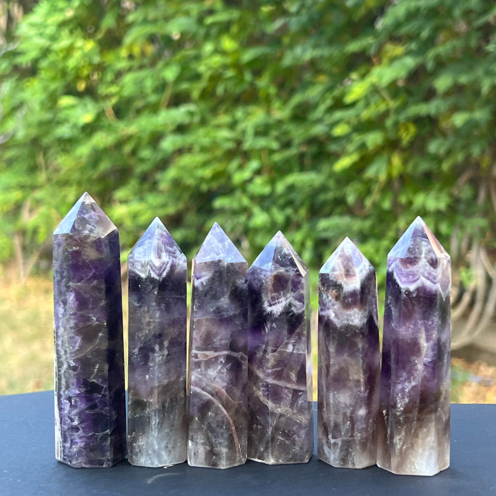 Obelisc ametist chevron 8-10 cm, druzy.ro, cristale 4