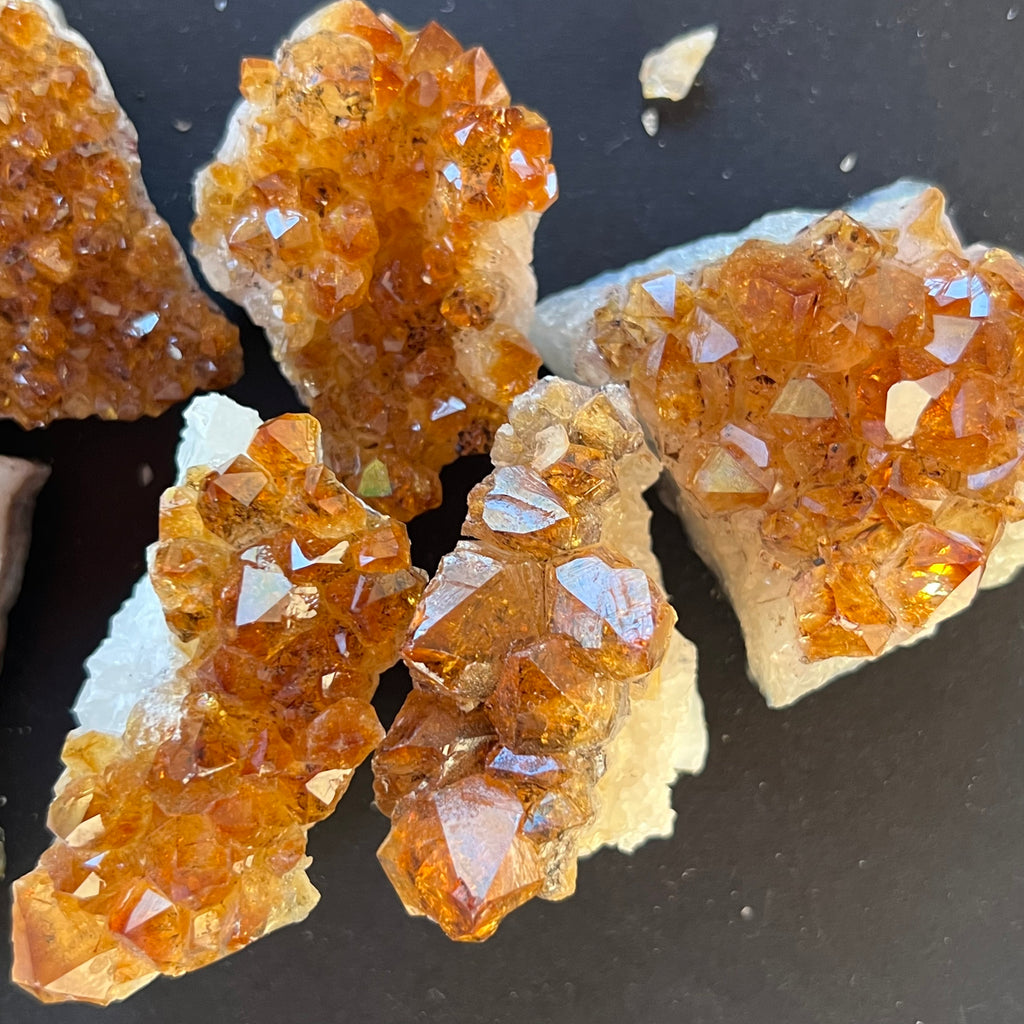 Cluster citrin 5 cm, piatra bruta citrin, druzy.ro, cristale 1