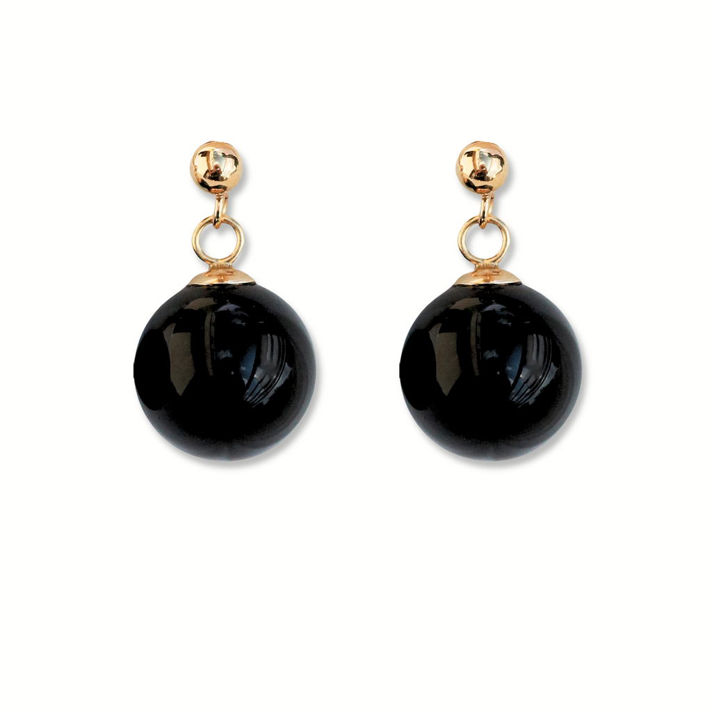 Cercei onix, aur filat - Whisper of Strength, pietre semipretioase - druzy.ro 5 