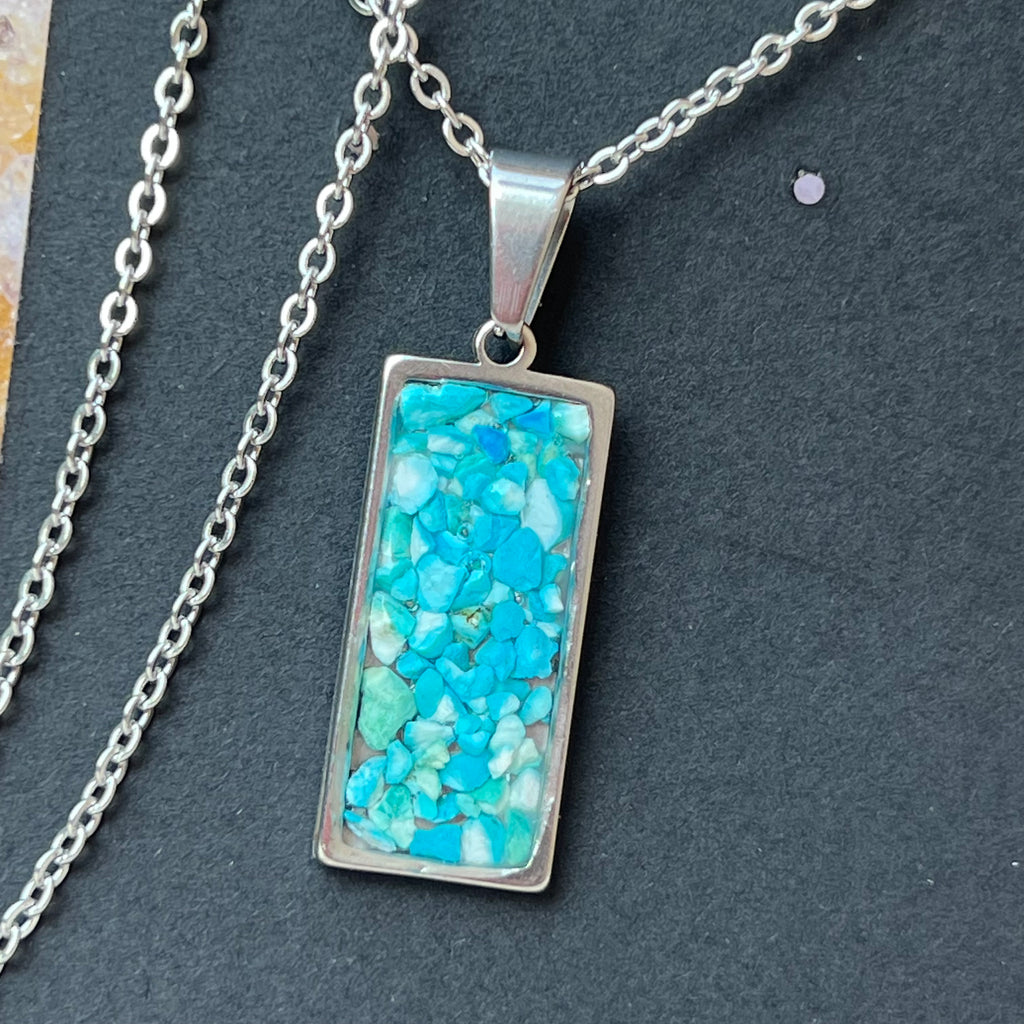 Colier Foundation turcoaz, druzy.ro, cristale 1