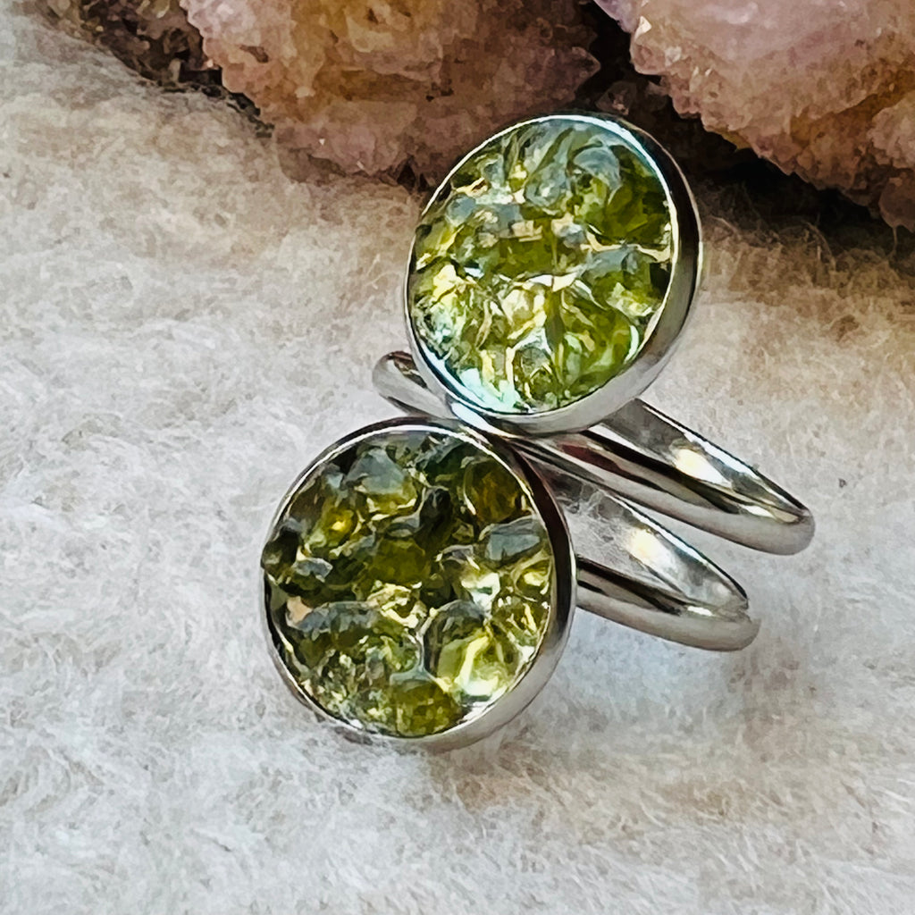 Inel reglabil peridot Suns, druzy.ro, cristale 4