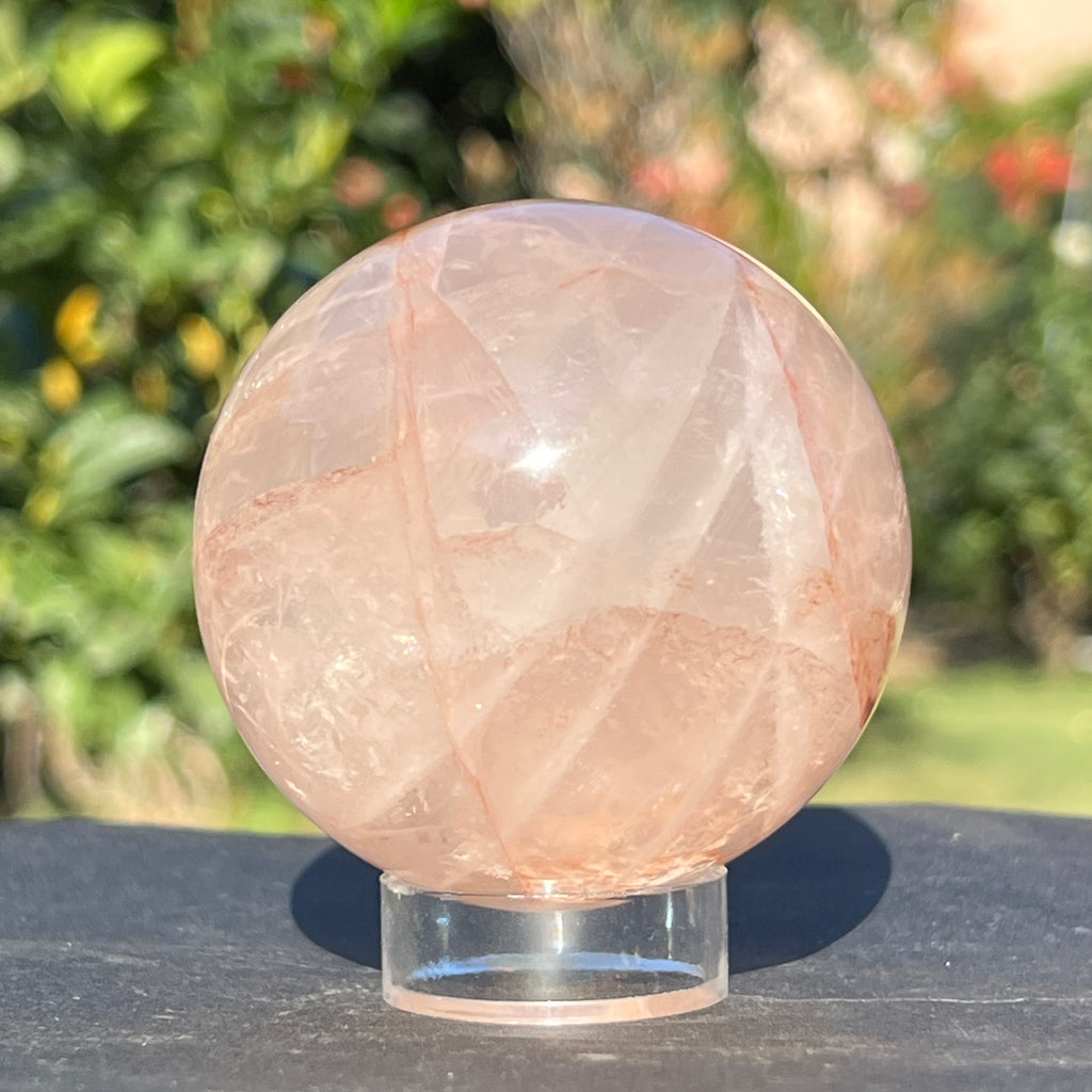 Sfera cuart rosu hematoid Madagascar m3, cuart de foc, druzy.ro, cristale 4