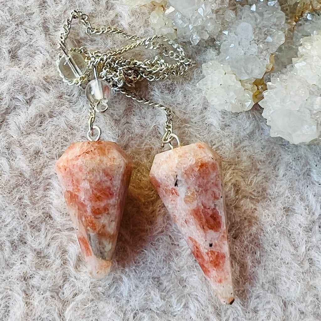 Pendul piatra soarelui cu bila cuart, druzy.ro, cristale 1