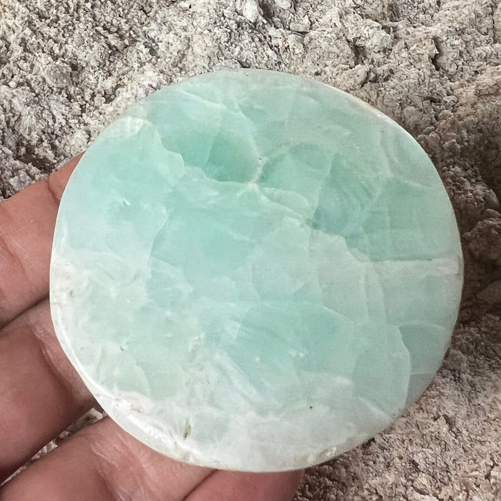 Disc calcit albastru, druzy.ro, cristale 1