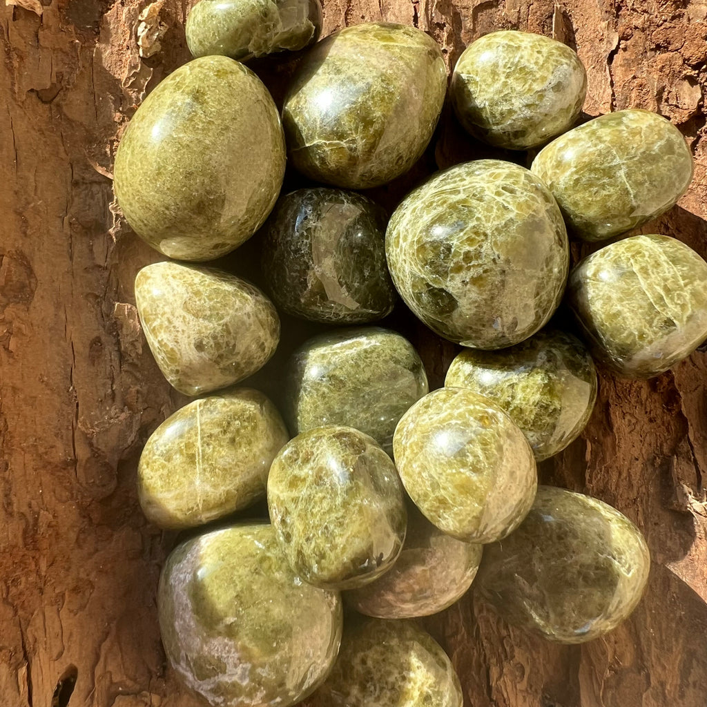 Vezuvianit piatra rulata mini, druzy.ro, cristale 3