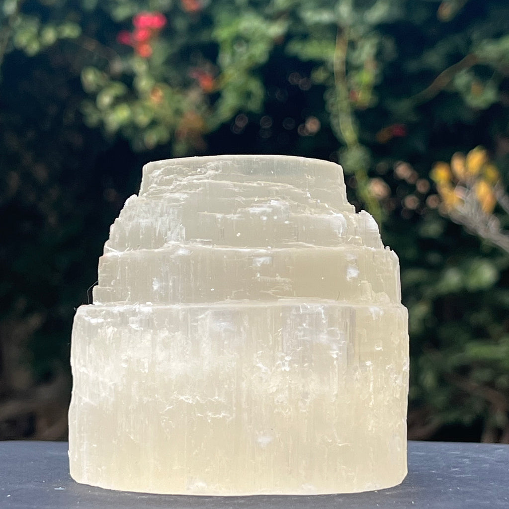 Selenit suport lumanare turn, druzy.ro, cristale 1