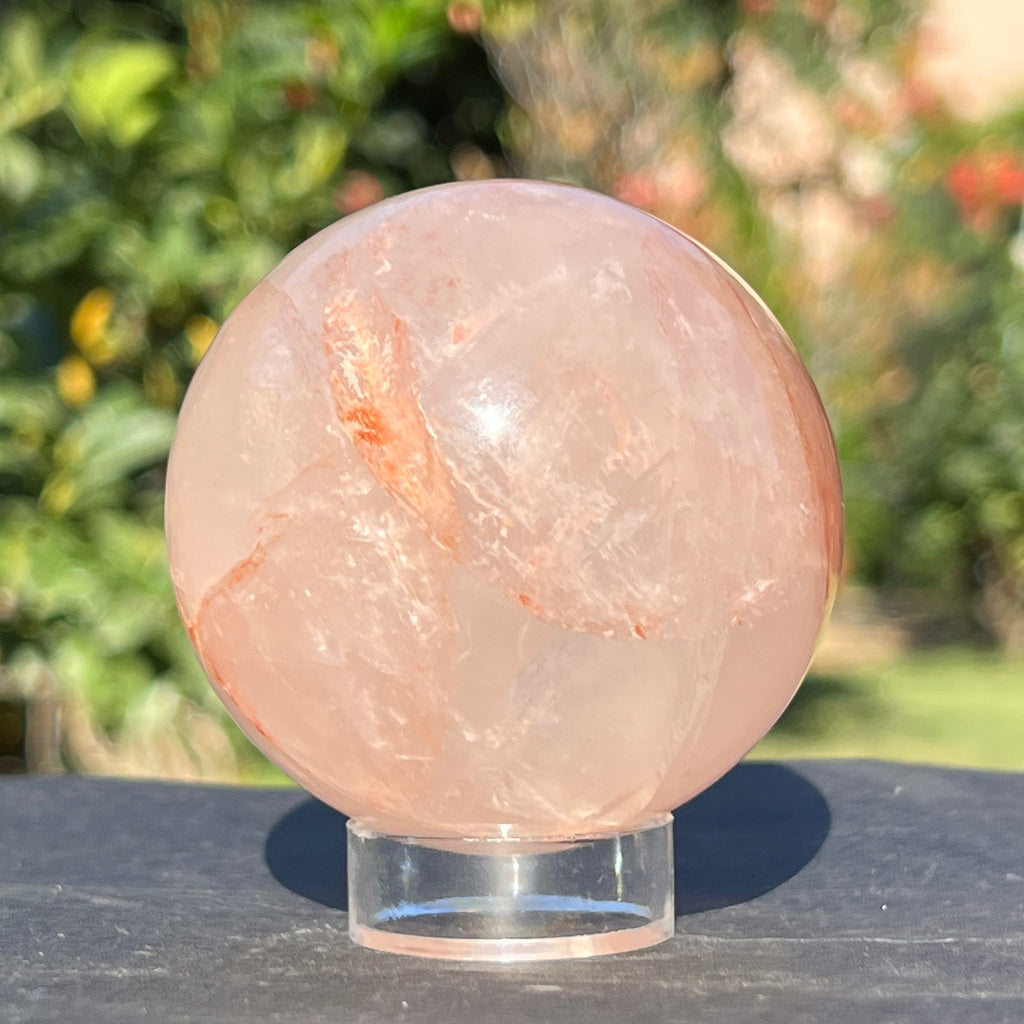 Sfera cuart rosu hematoid Madagascar m3, cuart de foc, druzy.ro, cristale 3