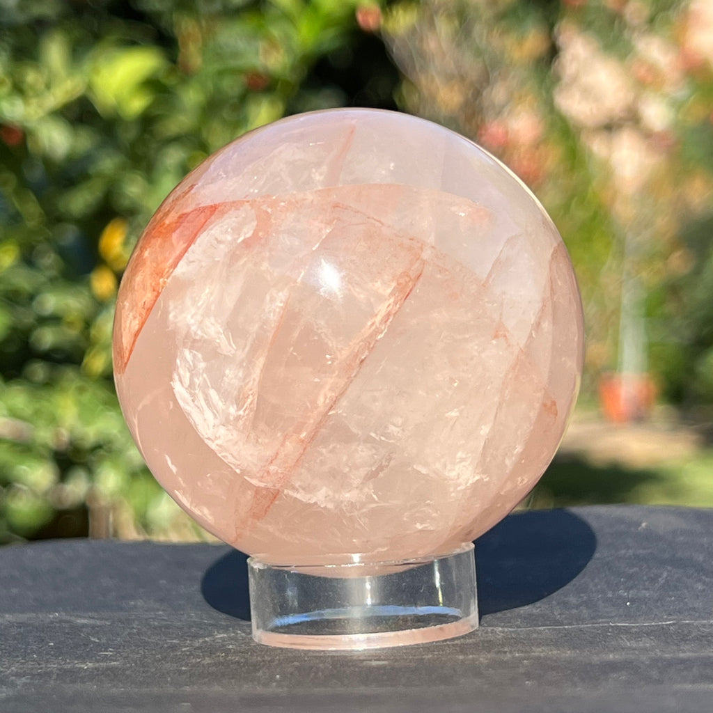 Sfera cuart rosu hematoid Madagascar m3, cuart de foc, druzy.ro, cristale 1