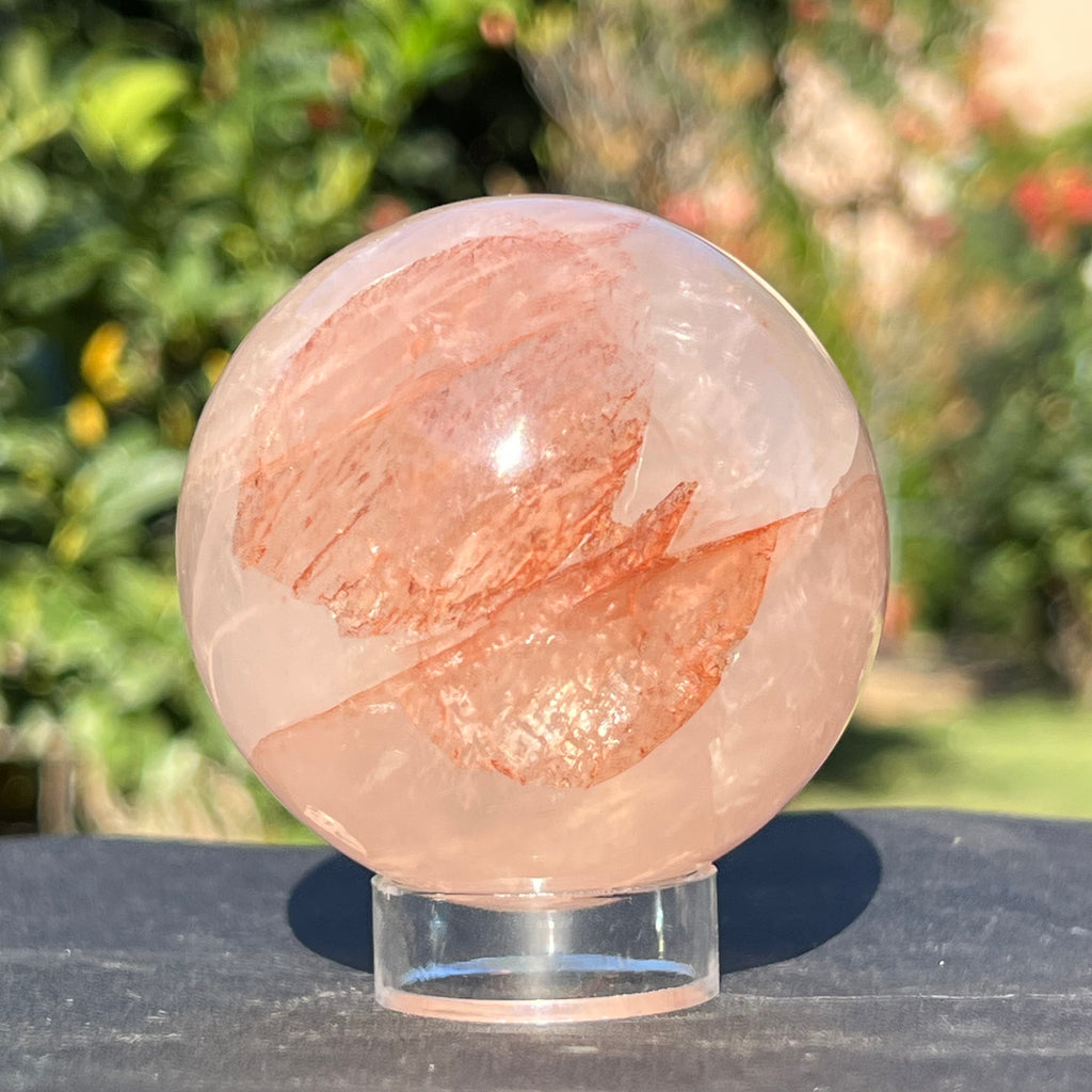 Sfera cuart rosu hematoid Madagascar m3, cuart de foc, druzy.ro, cristale 2