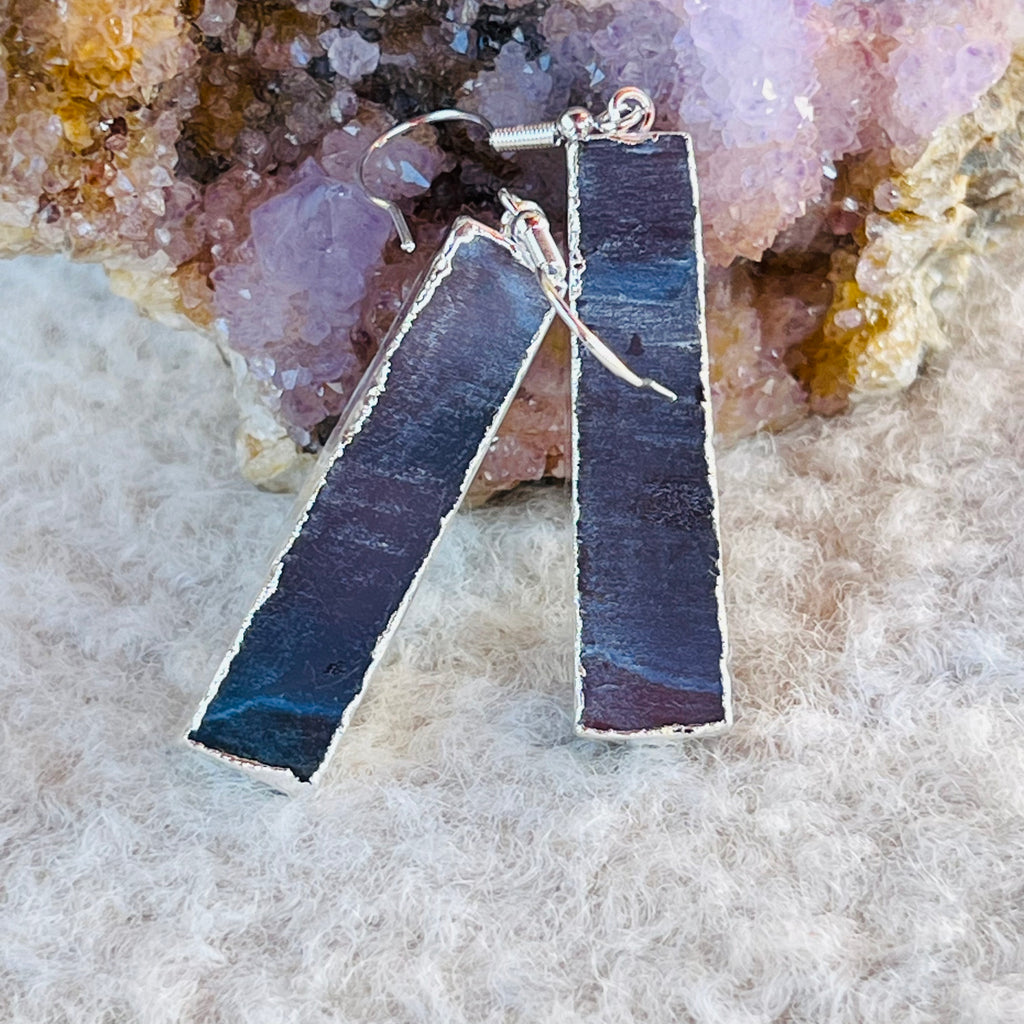 Cercei felii agat druzy placati cu argint din Brazilia model 1, druzy.ro, cristale 4