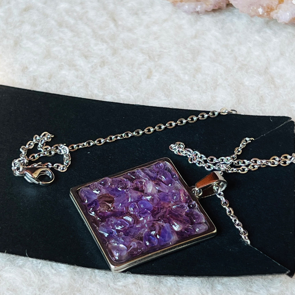 Colier Foundation ametist, druzy.ro, cristale 1