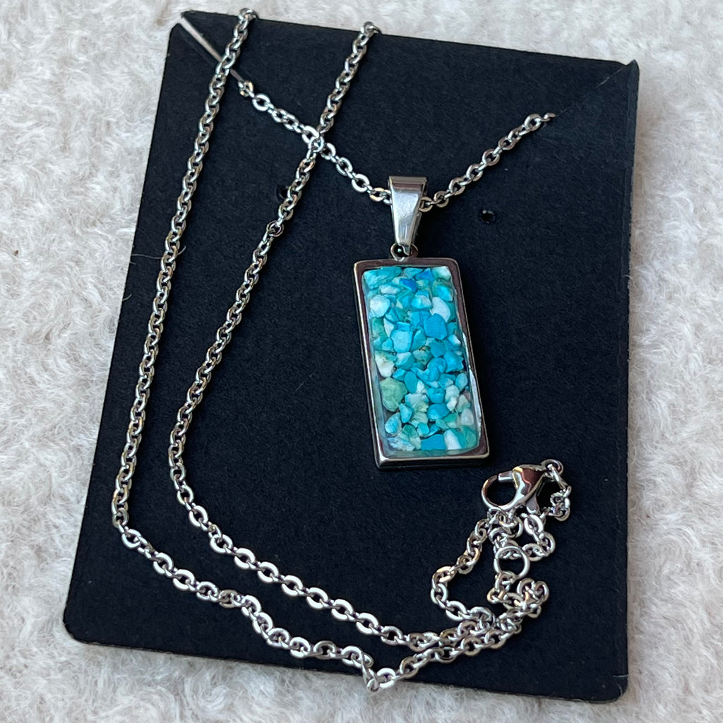 Colier Foundation turcoaz, druzy.ro, cristale 4