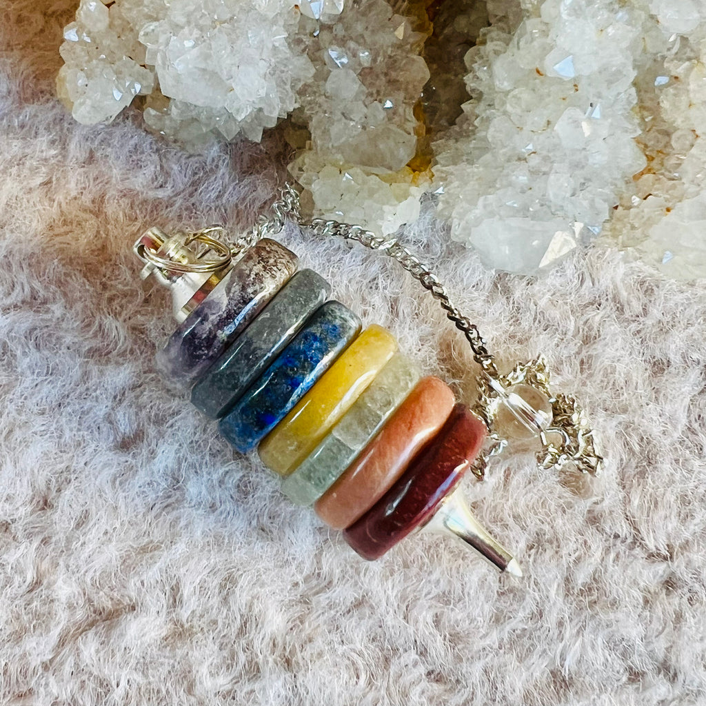 Pendul inele 7 chakre, druzy.ro, cristale 3