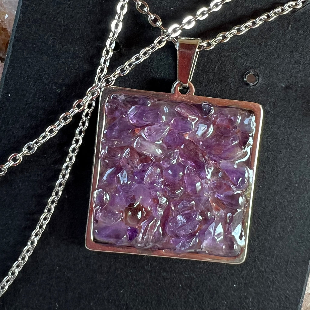 Colier Foundation ametist, druzy.ro, cristale 2