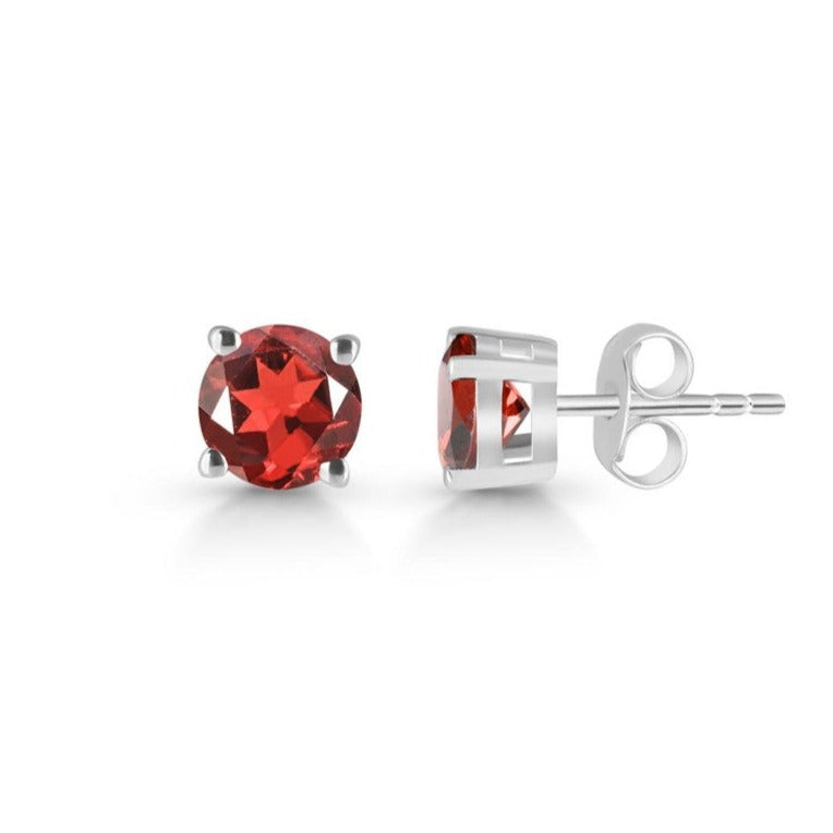 Cercei stud granat 6 mm argint, druzy.ro, pietre semipretioase 2