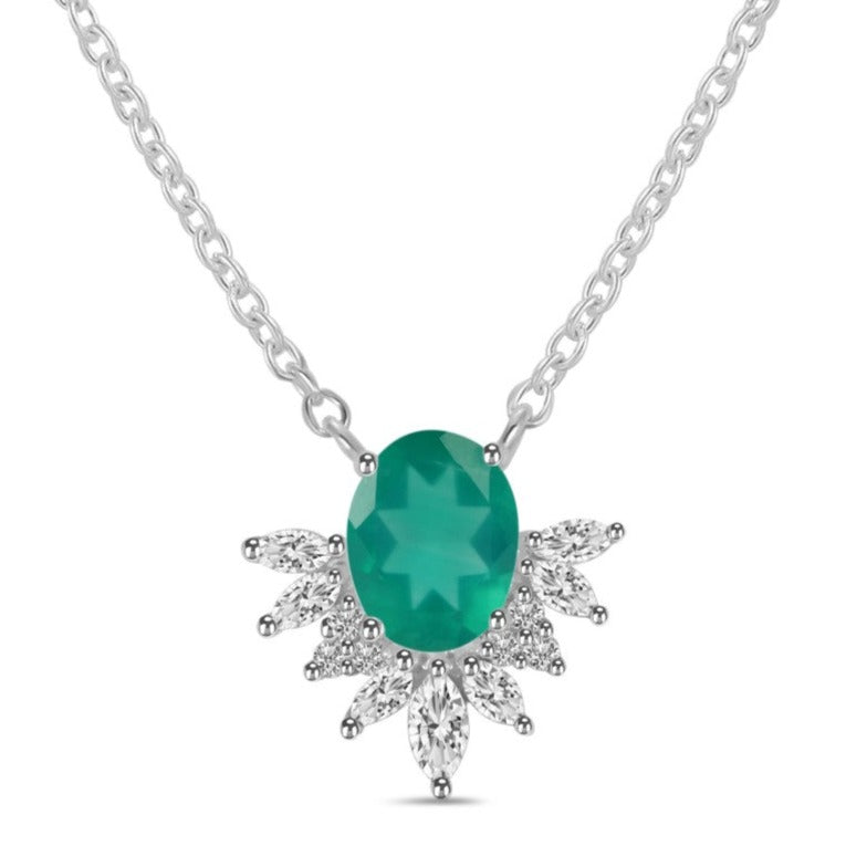 Colier onix verde, topaz alb Nature, druzy.ro, pietre semipretioase 4