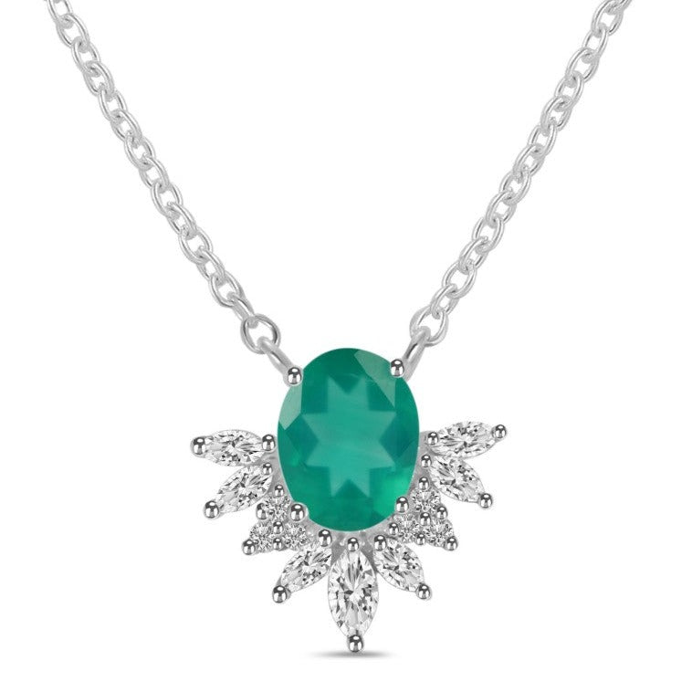 Colier onix verde, topaz alb Nature, druzy.ro, pietre semipretioase 2