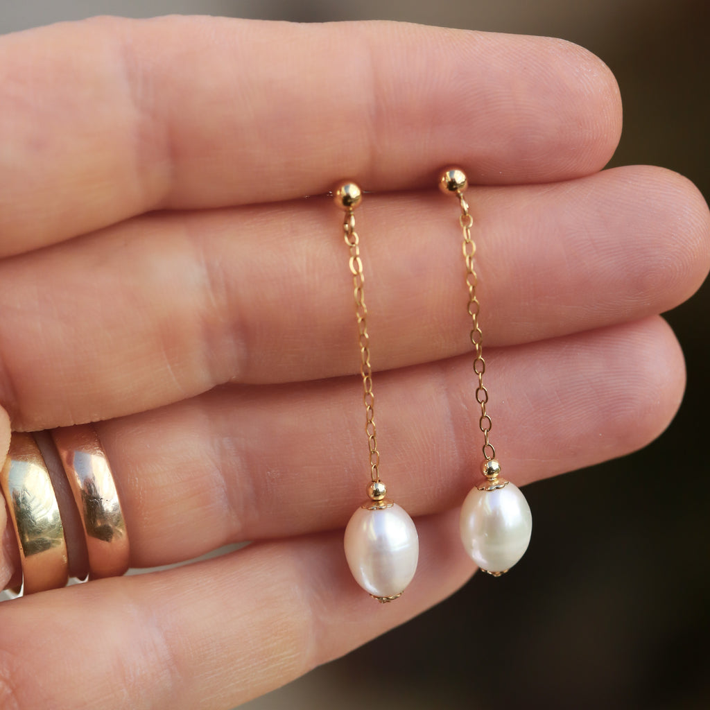 Cercei perle naturale, aur filat - Soul Pearl #5, pietre semipretioase - druzy.ro 5 