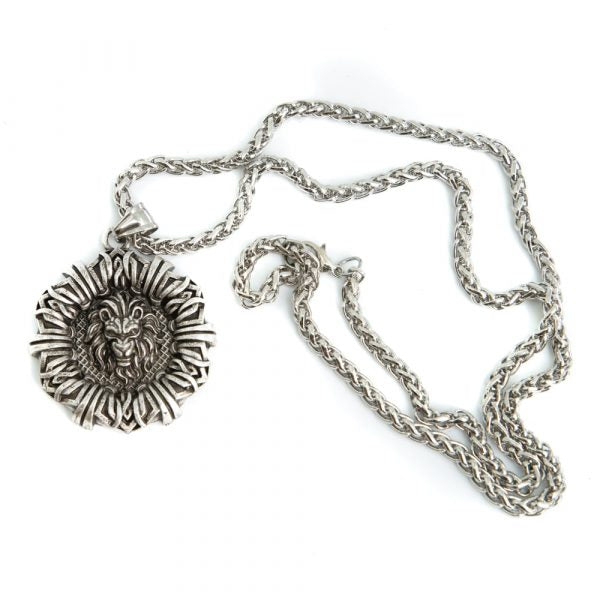 Pandantiv Lion Head cu snur negru, druzy.ro, cristale 4